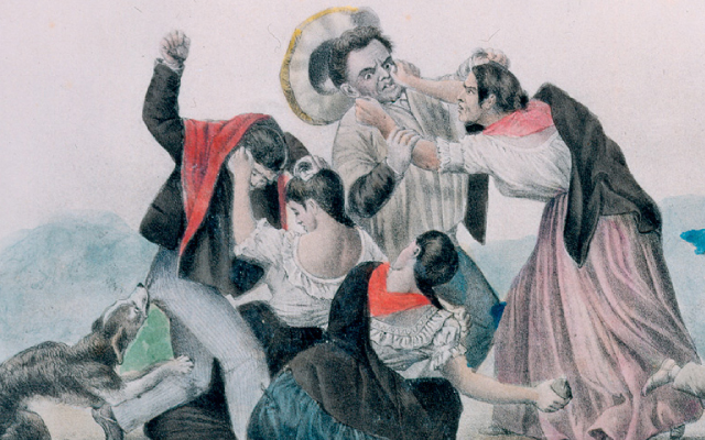 Detalle de Reyerta popular. Bogotá, Ramón Torres Méndez.