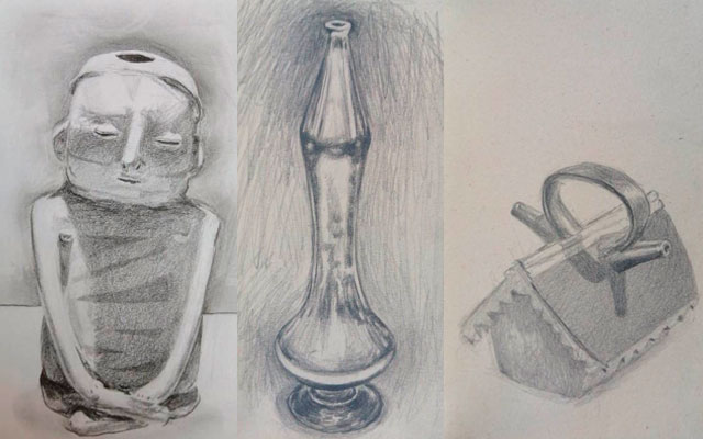 Dibujos de objetos del Museo Tairona