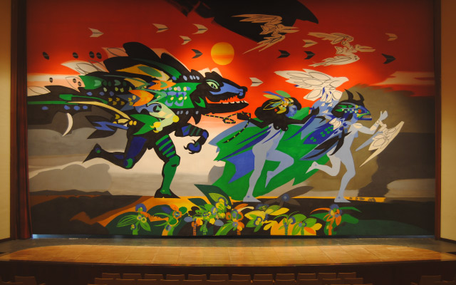 Telón de boca del Teatro Amira de la Rosa de Barranquilla