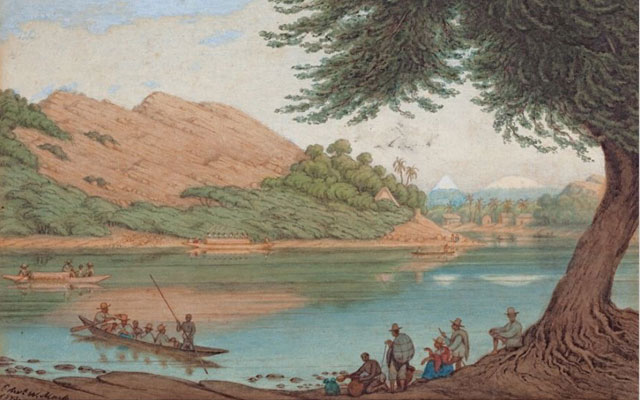 Vista del Río Magdalena, Edward Walhouse Mark, 1872. Acuarela sobre papel