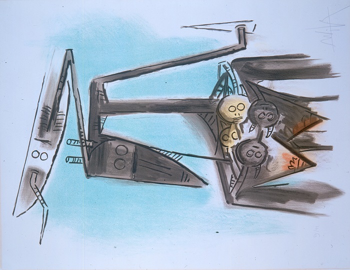 Le regard vertical. Wifredo Lam- Litografía - 65 x 50 cm.