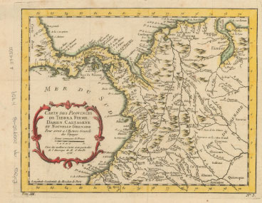 Carte des provinces de Tierra firme, Darien, 