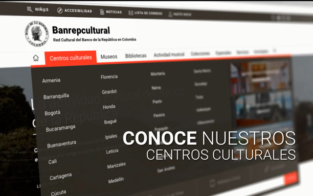 Imagen de la página principal de Banrepcultural