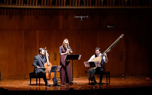 Concierto ofrecido por Tabea Debus, Alex McCarntey y Sam Stadlen el domingo 31 de marzo del 2019 en la Sala de Conciertos de la Biblioteca Luis Ángel Arango.