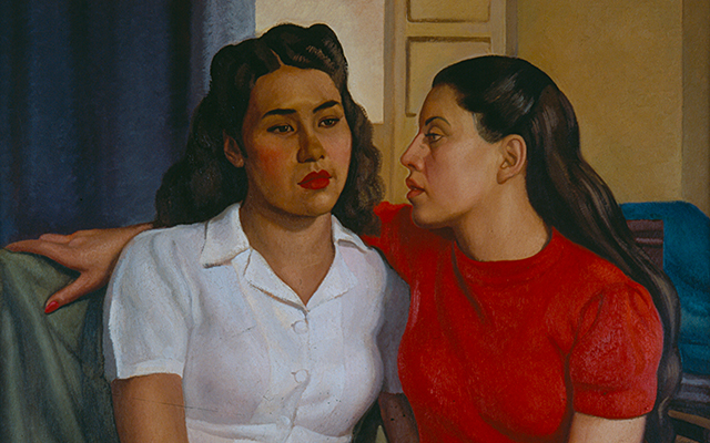 "Dos mujeres", pintura de José Rodríguez Acevedo. Coelcción de Arte del Banco de la República