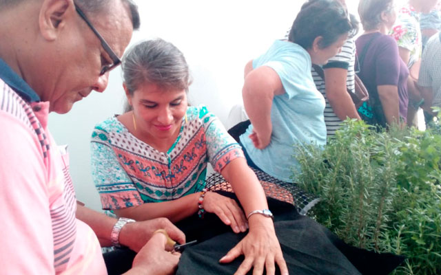 Participantes al taller de huertas en Honda