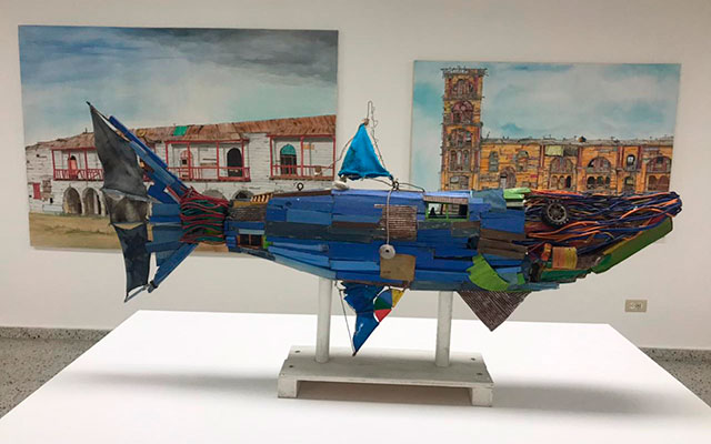 Barracuda azul, obra de Raúl Ballesteros. Exposición de Imagen Regional 9 -Región Caribe. Proyecto del Banco de la República