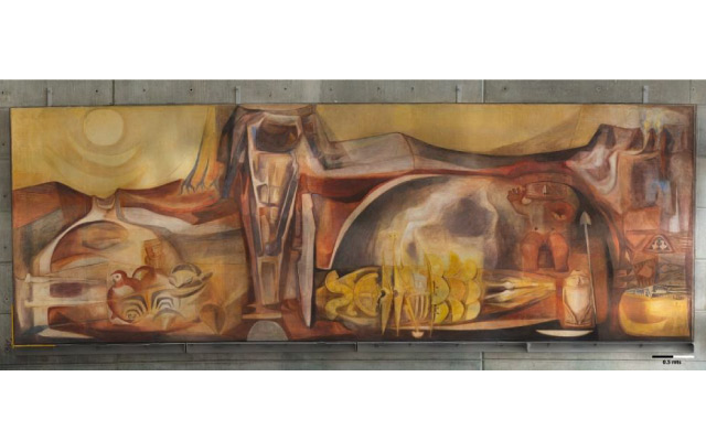 Restauración mural “Guaca pobre, guaca rica”, Lucy Tejada