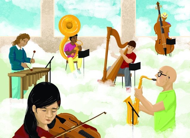 Sala de prácticas musicales ilustración