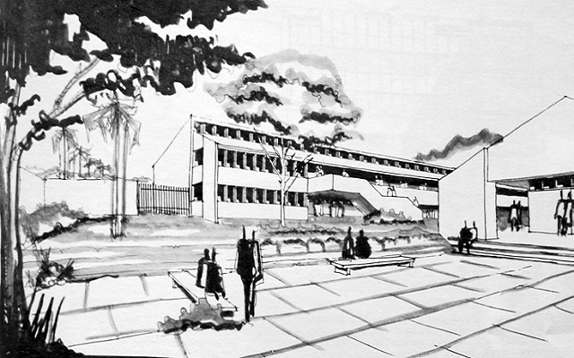 Escuela Normal Mixta en Pitalito, Huila. Arquitectas Hebe Cecilia Suárez y Clara Pinilla, División de Proyectos del icce. En revista Proa, No. 212, agosto 1970.