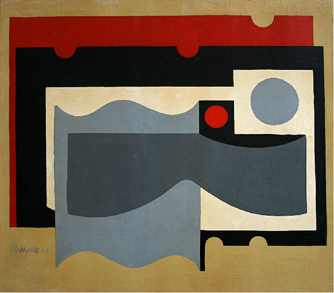 [2] Eduardo Ramírez Villamizar (1922-2004). Contrapunto - 1958, óleo sobre lienzo, 80 x 90 cm.
