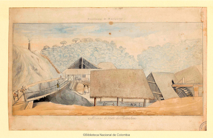 [2]  Minas de plata de Santa Ana 1852. Henry Price (1819-1863) - acuarela sobre papel, 41 X 25 cm F. C. Corográfica 143