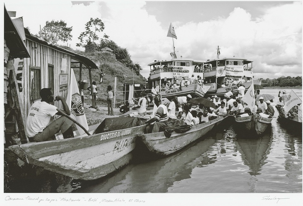 Caravana fluvial por la paz “Atratiando”. Beté, Medio Atrato, Chocó. Imagen exclusiva de divulgación, prohibido su uso.