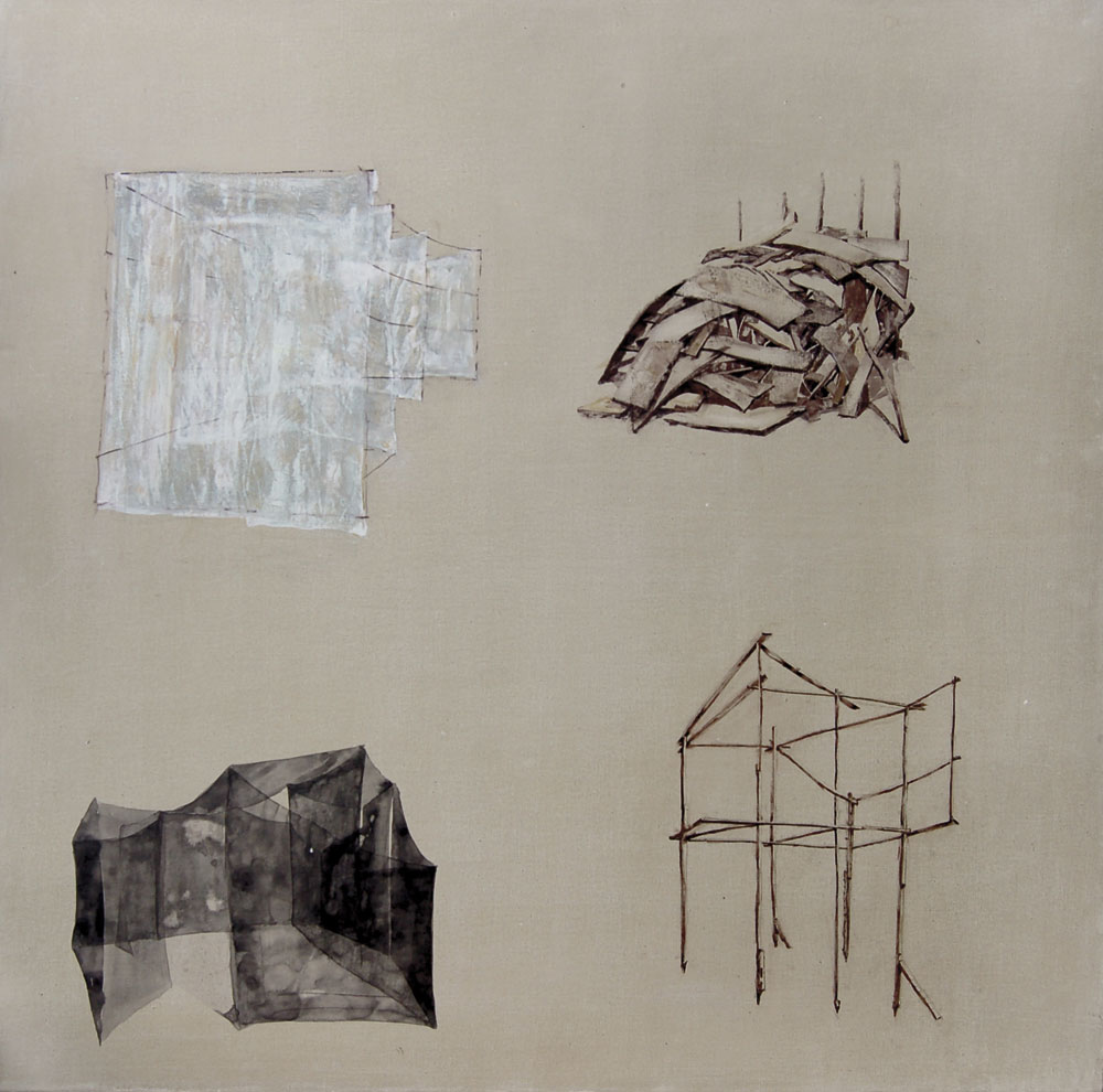 De la serie Arquitecturas blandas. 2008 - Acrílico sobre lona 90 x 90 cm. 