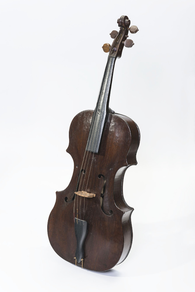 Violonchelo. Instrumento musical de nogal y ébano