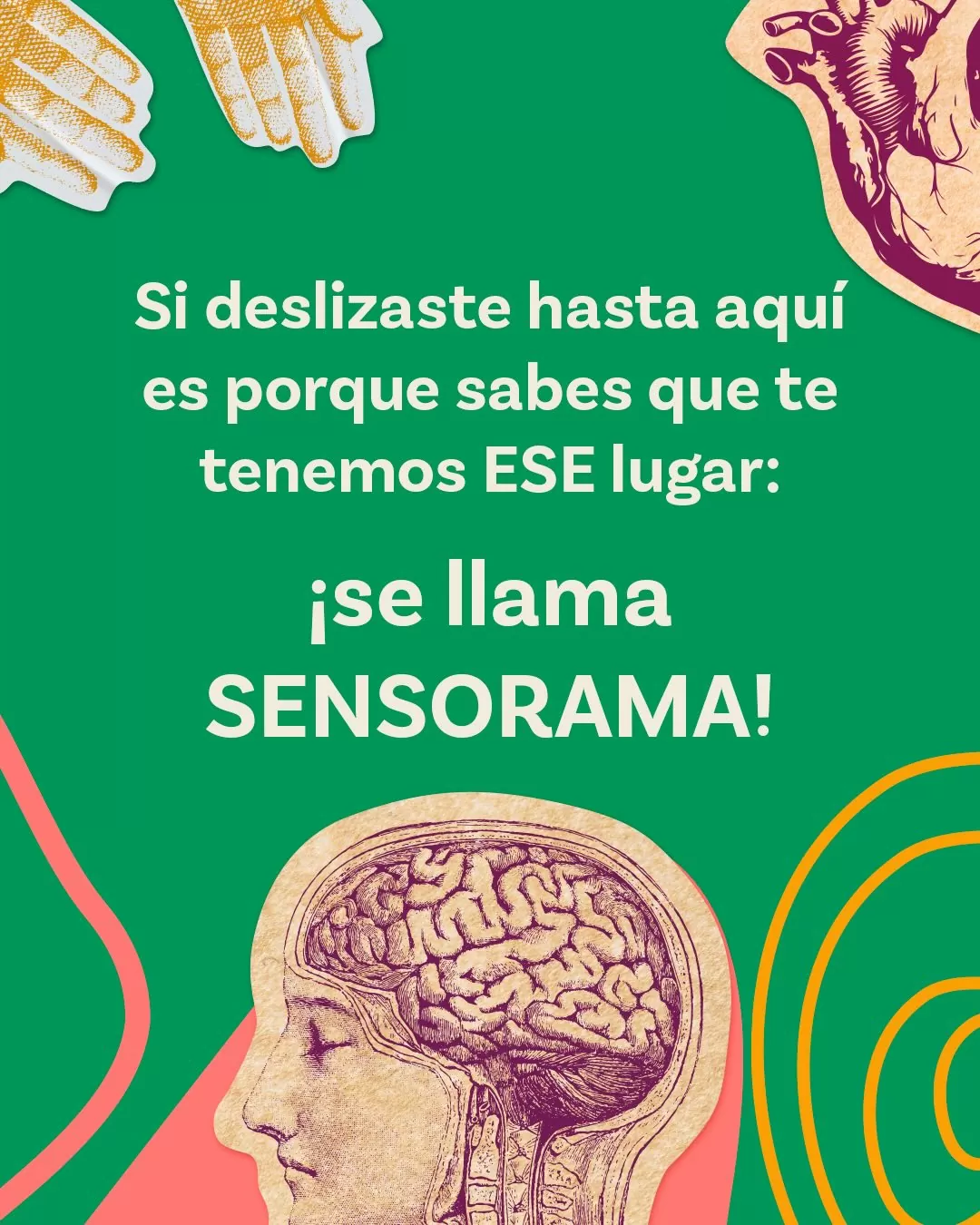 Imagen con fondo verde, sobre Sensorama, en la Sala de arte y juego 