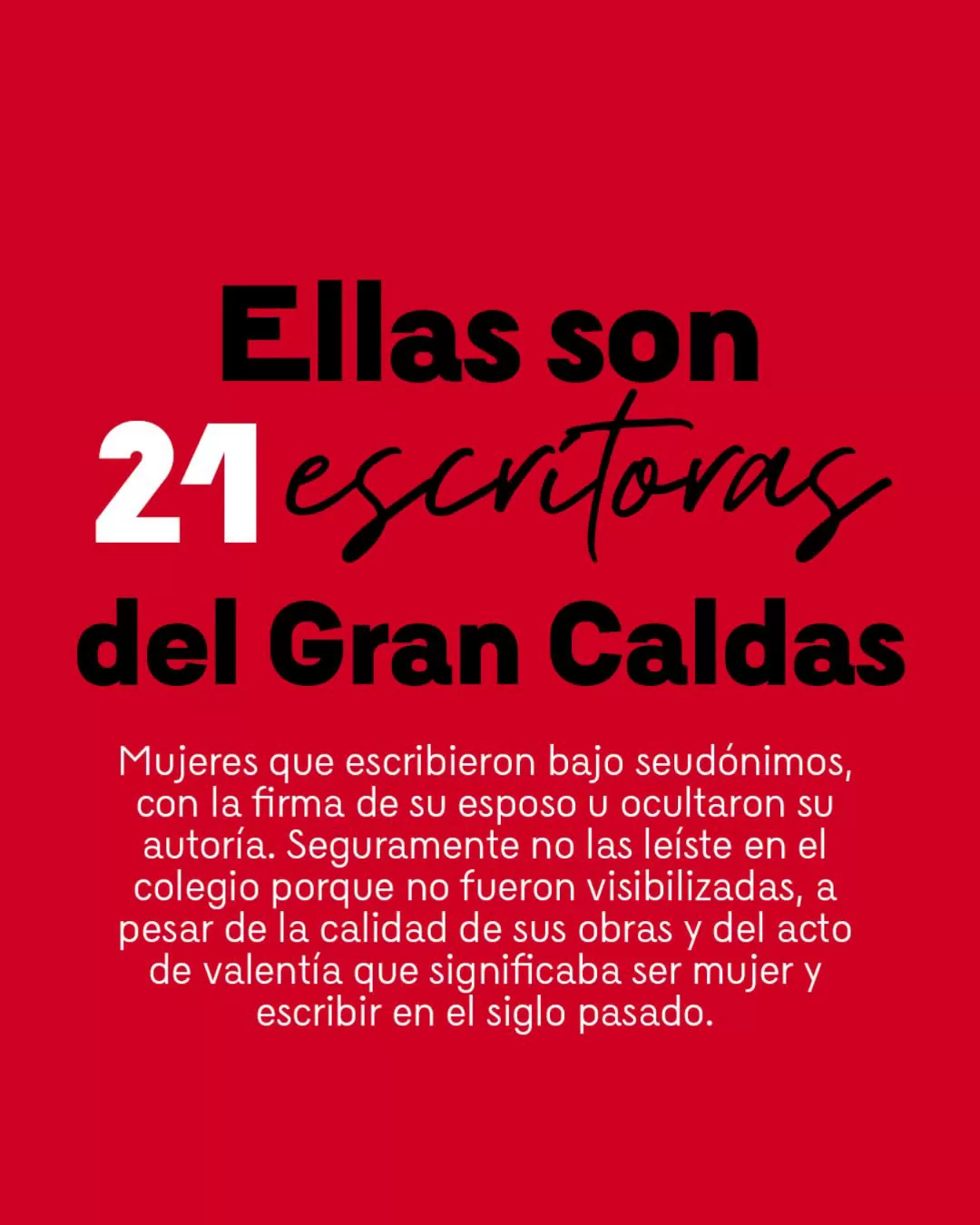 Proyecto Mujeres escritoras centenarias del Gran Caldas 2026.