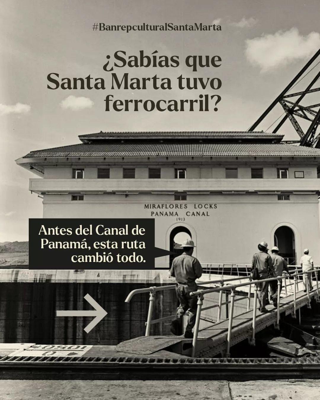 Foto a blanco y negro del Canal de Panamá. Hernán Diaz