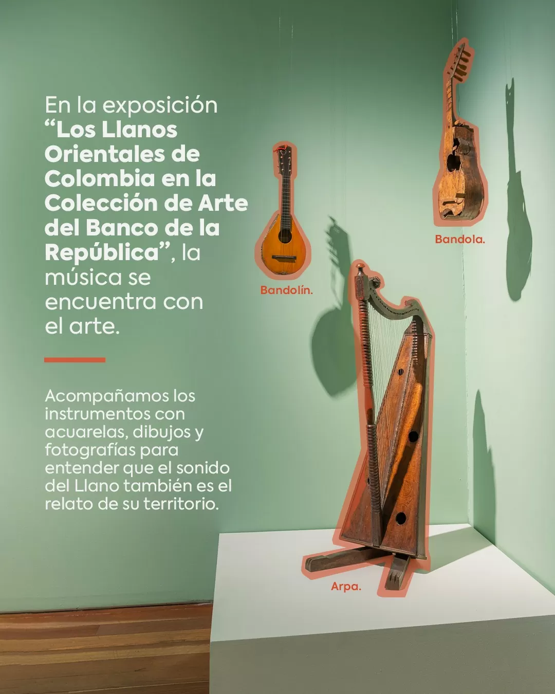 En la exposición "Los Llanos Orientales de Colombia en la Colección de Arte del Banco de la República", la música se encuentra con el arte.