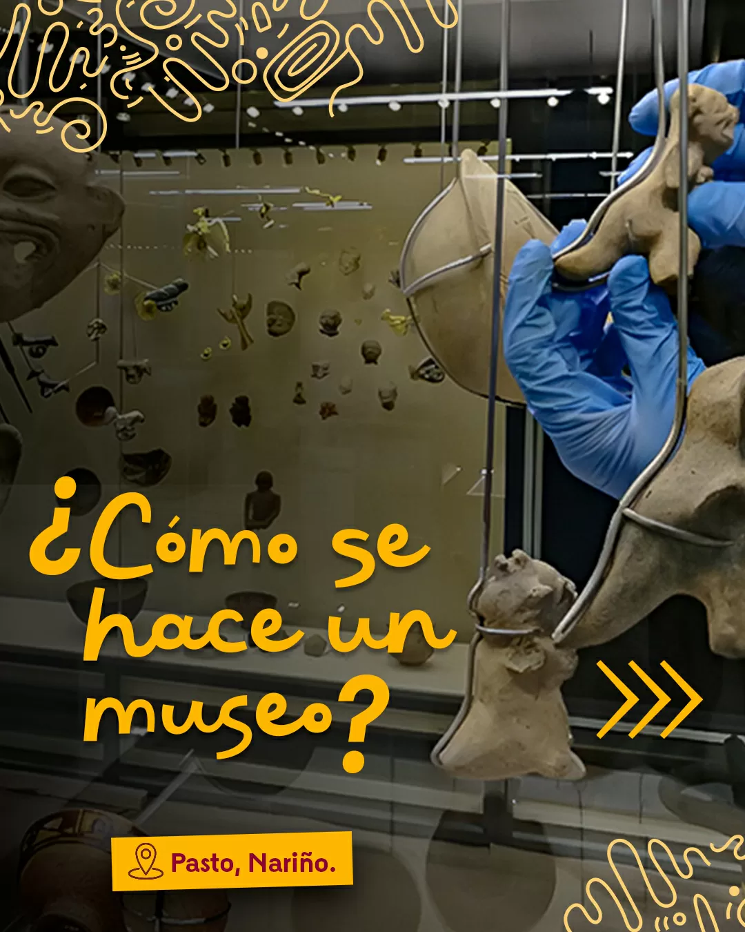 Imagen a color, con el texto: ¿Cómo se hace un museo? 