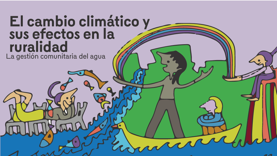 Ilustración de diferente personajes en el mar
