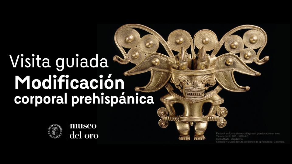 fondo negro con pieza en oro del museo del oro