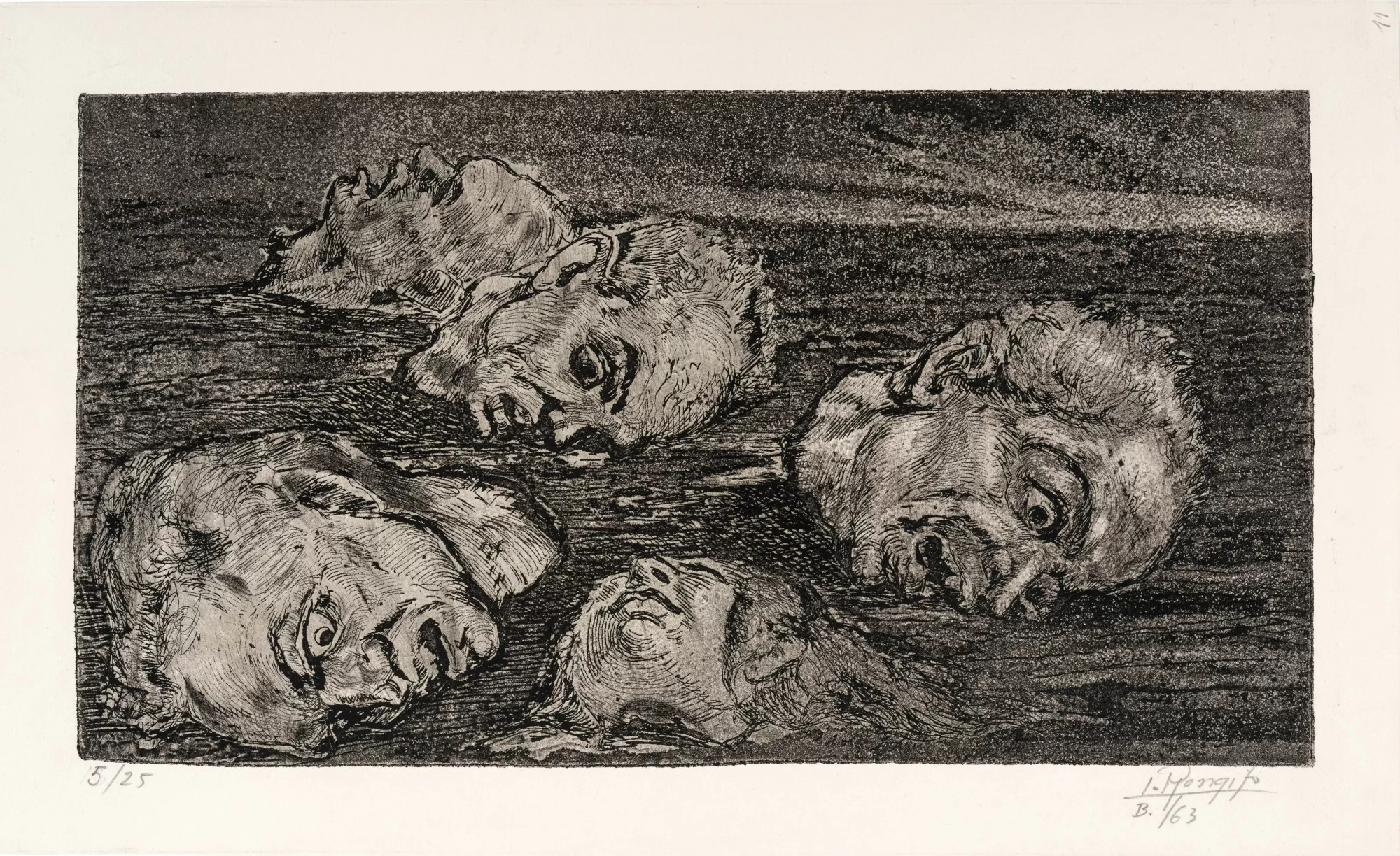 Luis Ángel Rengifo. “13 Grabados sobre la Violencia - Grabado Nro. 12”. Ed. 5/25. Obra gráfica. Grabado en metal, aguafuerte y aguatinta. 1963.