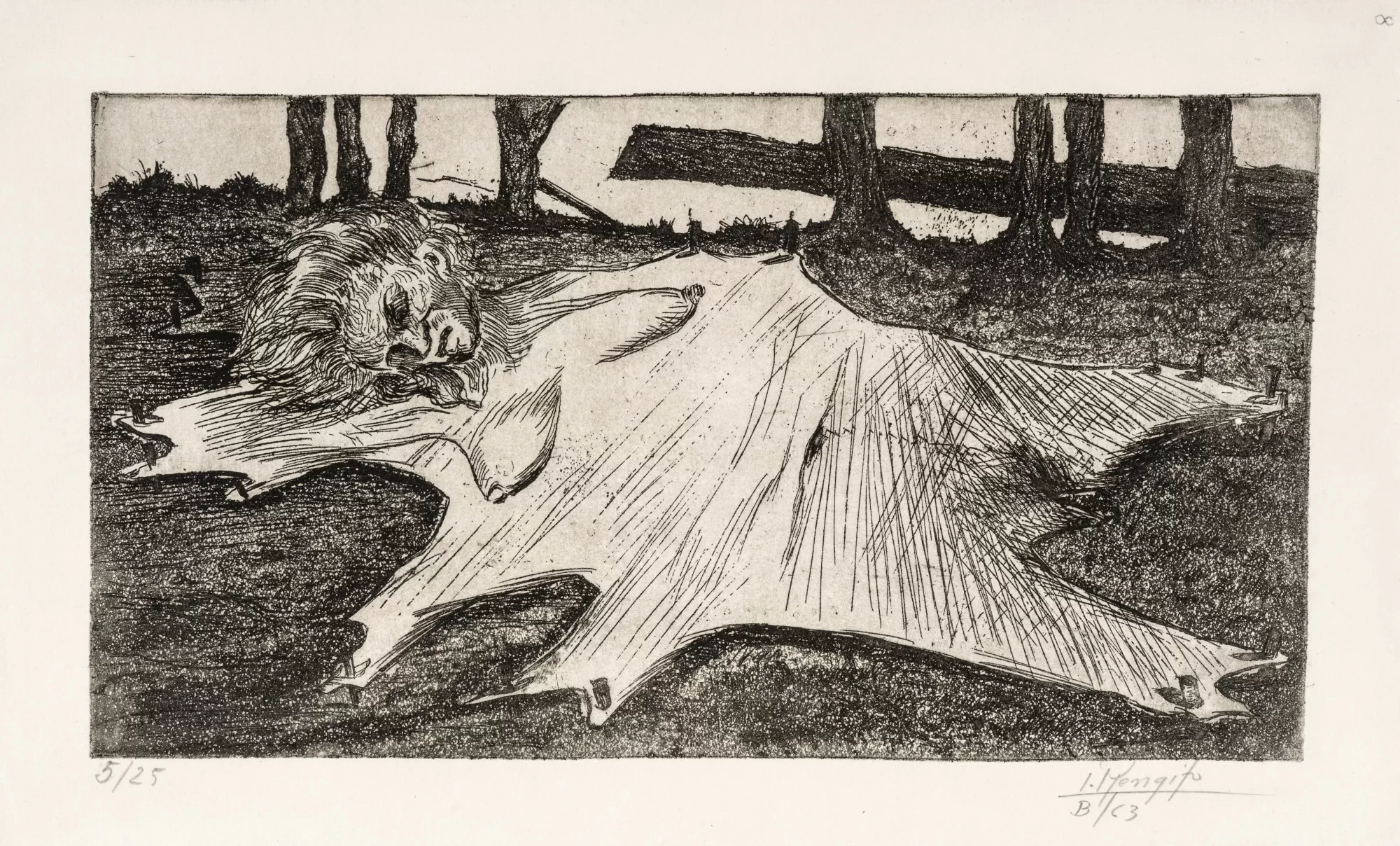  Luis Ángel Rengifo. “13 Grabados sobre la Violencia - Grabado Nro. 4”. Ed. 5/25. Obra gráfica. Grabado en metal, aguafuerte y aguatinta. 1963.