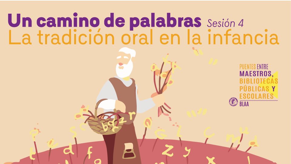 Hombre en montaña de flores con forma de letras