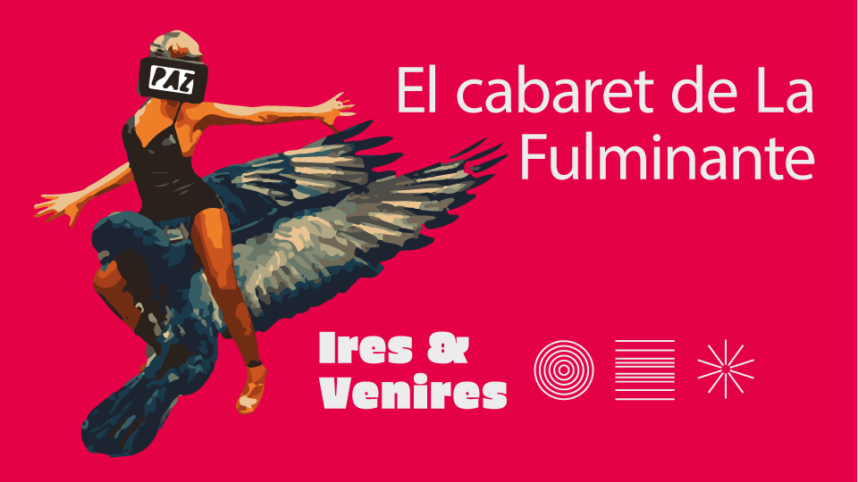 Fondo fuscia con mujer con alas