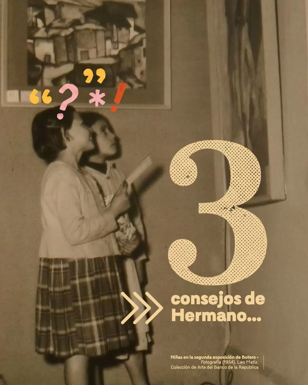 Dos niñas mirando una pintura de Botero 