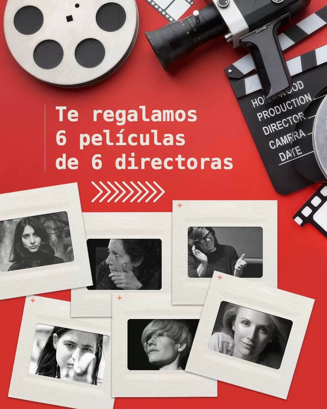 Imágenes a blanco y negro de mujeres directoras 