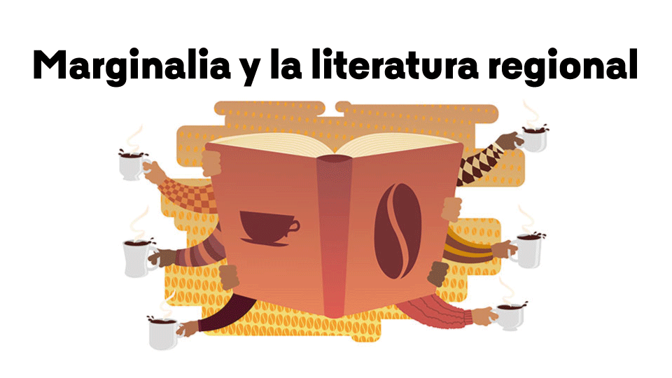 ilustración libro y cafés