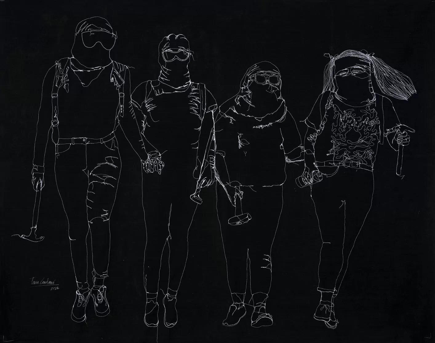Ciudad de México, México. 29 de mayo de 2021. Marcha feminista contra la represión policial - De la serie manifestantes - Textil
