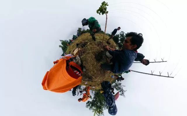 Fotografía 360 en siembra de árboles