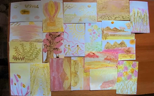 Dibujos de los participantes a la animación pedagógica 