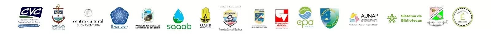 Logos de entidades aliadas en el marco de la Semana de los Océanos 2026