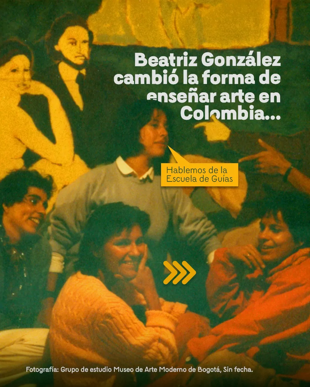 Foto a color de grupo de estudio en Museo de Arte Moderno de Bogotá