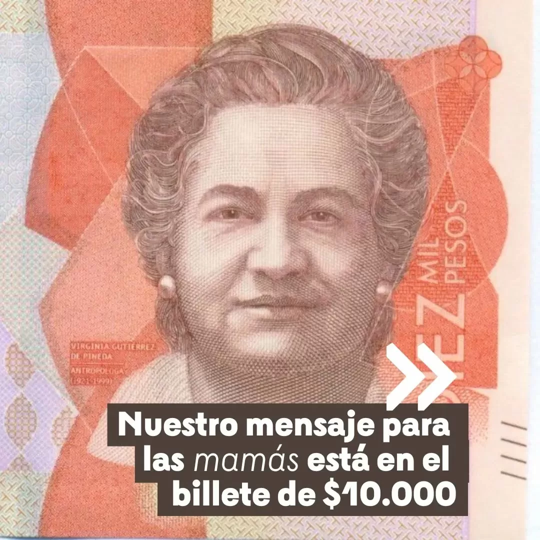 Virginia Gutiérrez de Pineda en el billete de 10.000