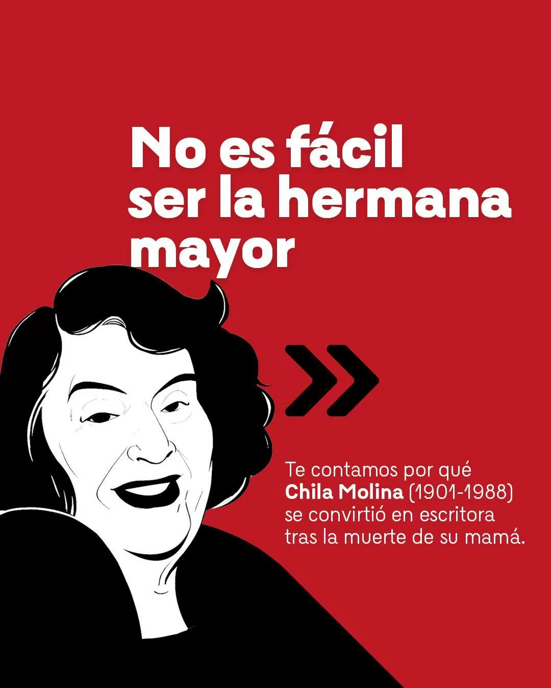 Ilustración a blanco y negro de Cecilia “Chila” Molina Salazar (1901-1988)