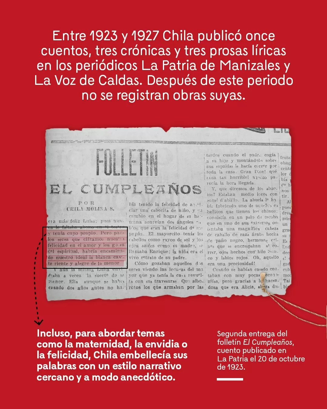 Imagen de la segunda entrega de el folletín "El cumpleaños"