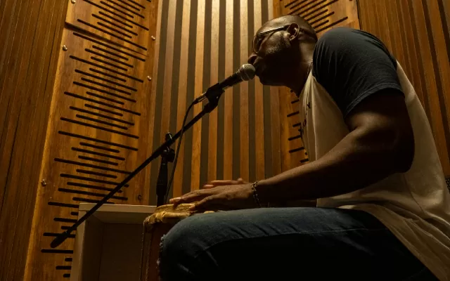 Sala de prácticas musicales en el Centro Cultural del Banco de la República en Buenaventura.