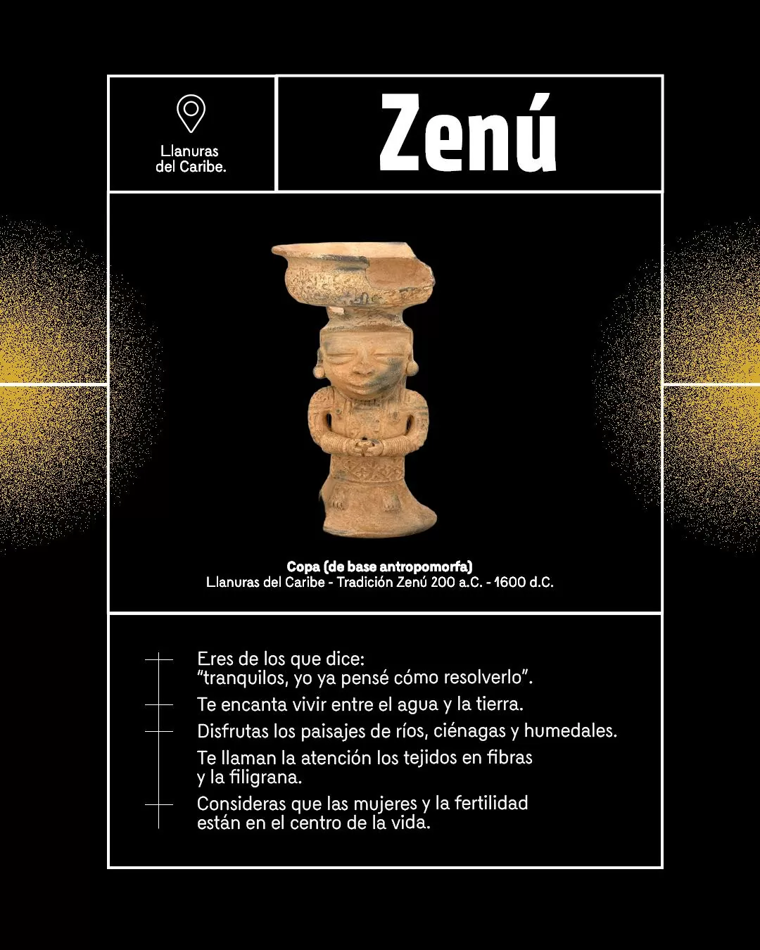 Copa (de base antropomorfa), Llanura del Caribe - Tradición Zenú 