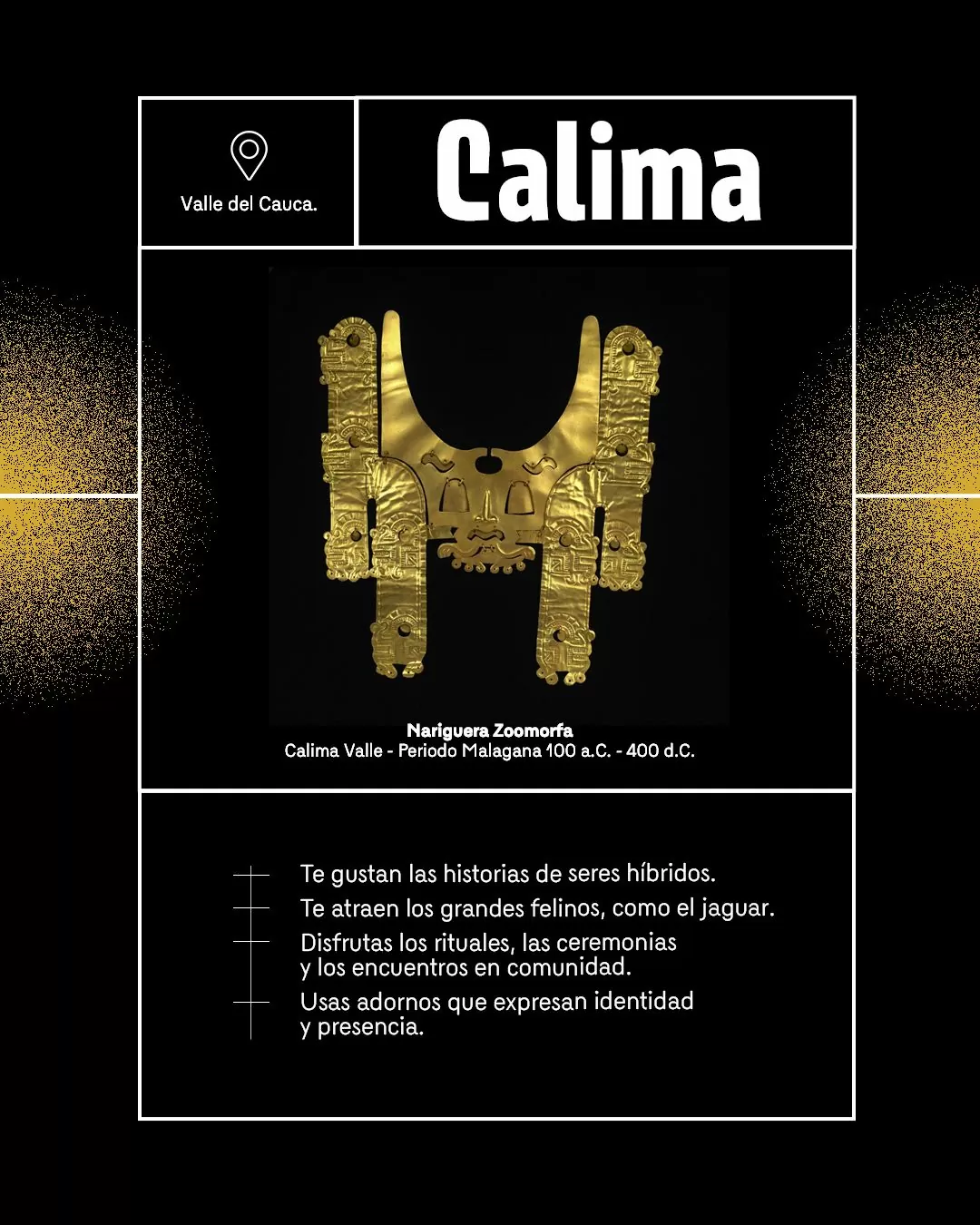 Nariguera Zoomorfa, Calima Valle - Periodo Malagana 