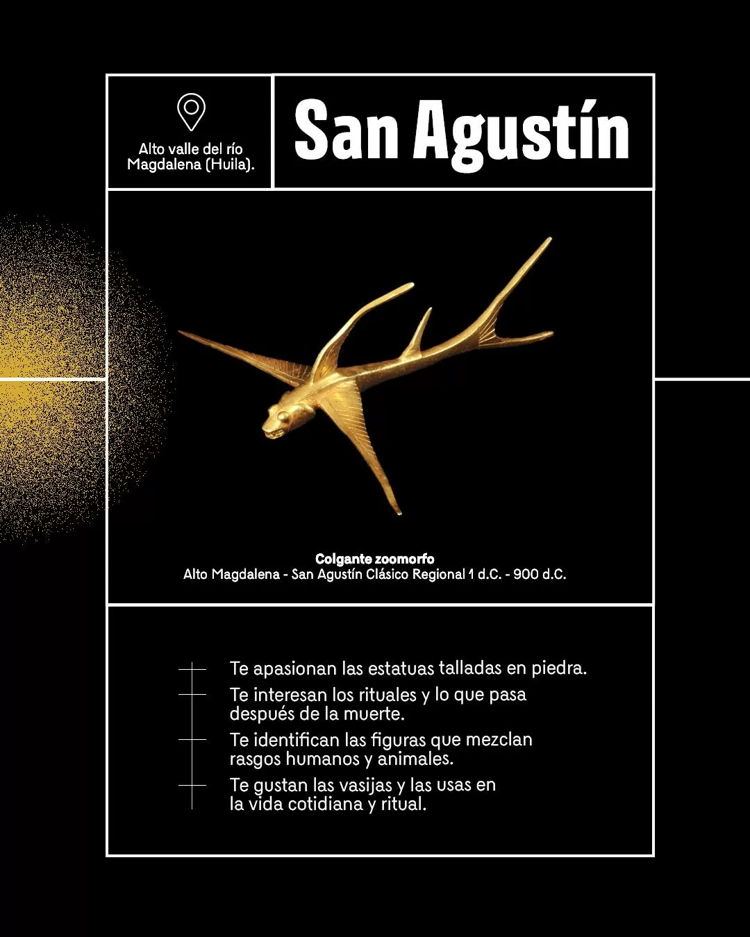 Colgante zoomorfo, Alto Magdalena - San Agustín Clásico Regional 
