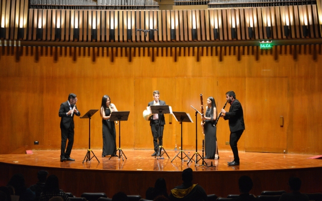 Concierto del Ensamble Vástago en la Sala de Conciertos de la Biblioteca Luis Ángel Arango, 2023.