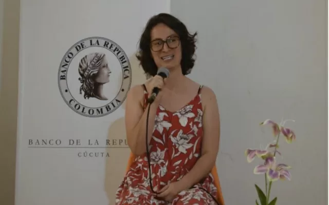 María Perina Lucco, en la conferencia Cacao semilla que lleva vida 