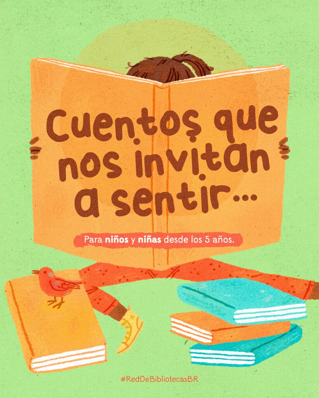 Ilustración, de un niño leyendo, en referencia a la biblioteca digital MakeMake