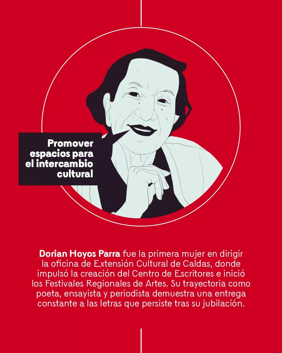 Ilustración de Dorian Hoyos Parra y el texto: Promover espacios para el intercambio cultural