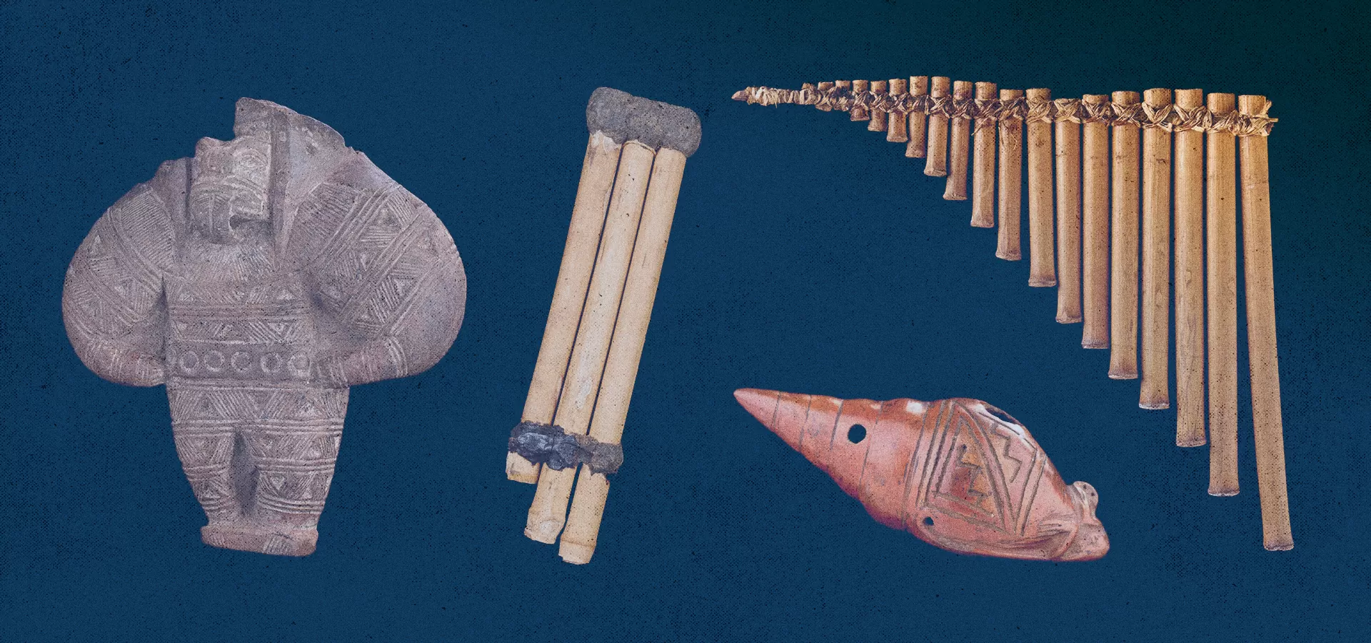 Imagen con diferentes instrumentos de viento, en relación a Colombia en un aliento 